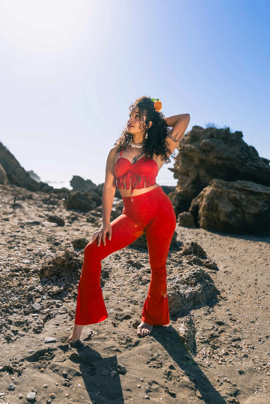 Flare Yoga Pants For Women In Shabby Orange